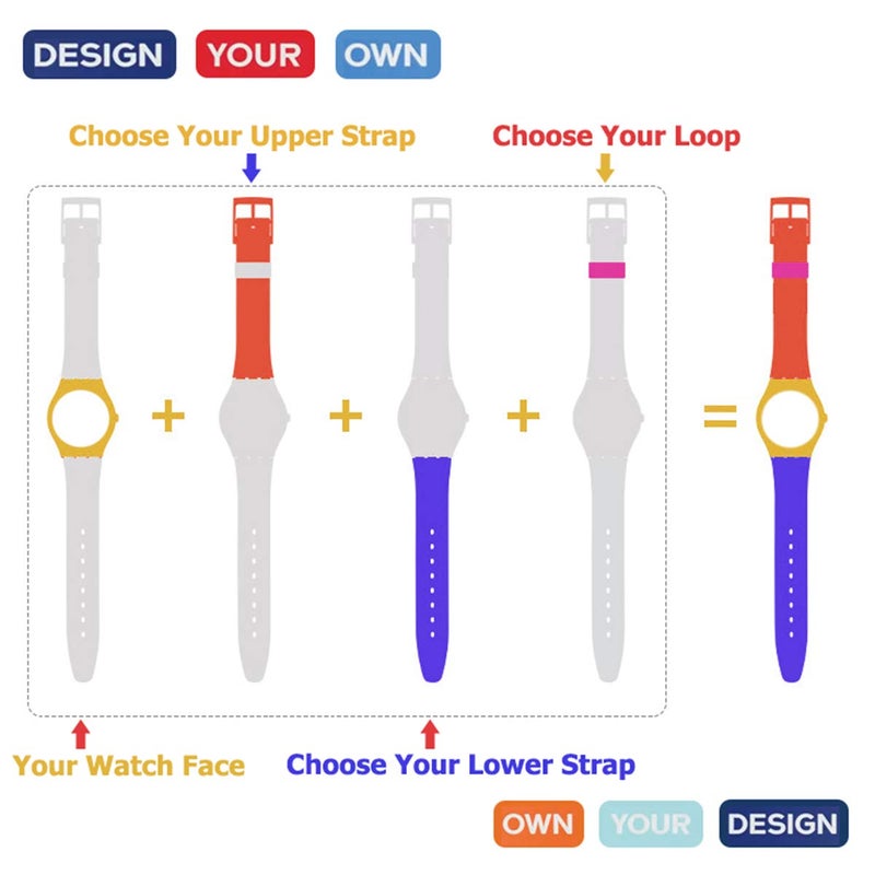 GreenOlive Replacement Waterproof Silicone Rubber Watch Strap Watch Band for Swatch (17mm 19mm 20mm) (19mm, Navy Blue) - Image 5